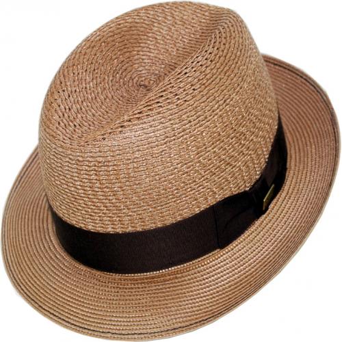Dobbs Taupe "Madison" 100% Panama Straw Dress Hat