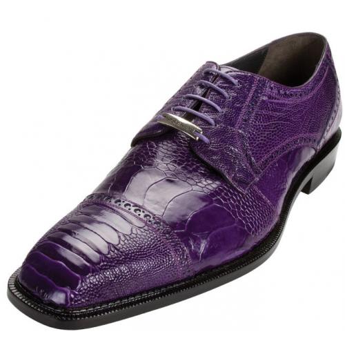 Belvedere "Lucca" Purple All-Over Genuine Ostrich Shoes