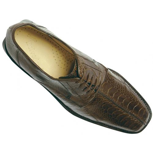 Belvedere "Marco" Brown All-Over Genuine Ostrich Shoes 714.