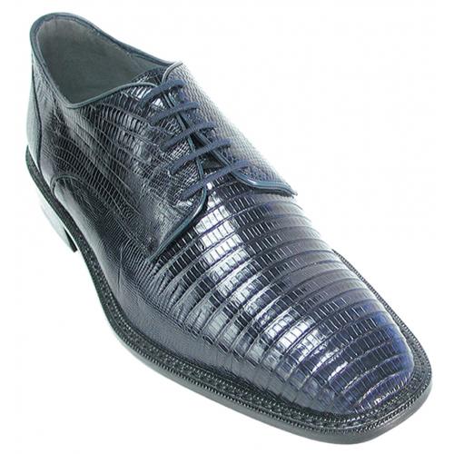 Belvedere "Olivo" Navy All-Over Genuine Lizard Shoes H14