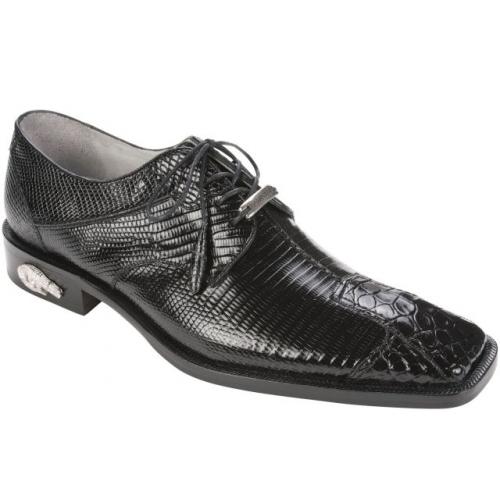 Belvedere "Silvio 1705" Black Genuine Crocodile / Lizard Shoes
