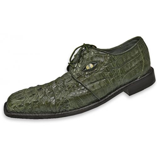 Pecos Bill Genuine Forest Green Hornback Crocodile Shoes   585960