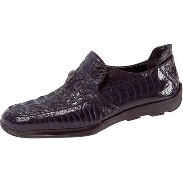 mauri hide and seek 9169 wonder blue ostrich crocodile hornback dressed casual shoes with silver maury alligator head 53