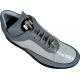 Mauri 8814 Medium Grey / Silver Grey Genuine Alligator / Ostrich Nappa Leather Sneakers With Silver Mauri Alligator Head