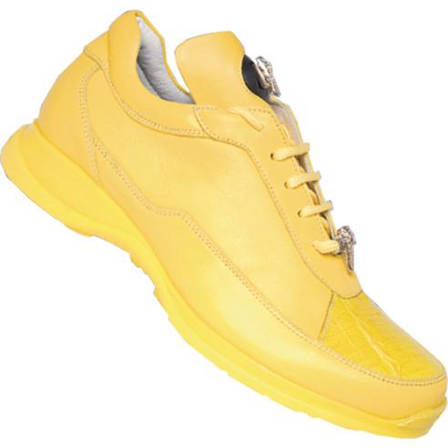 Mauri 8900 Sunshine Yellow Genuine Alligator / Nappa Leather Sneakers ...