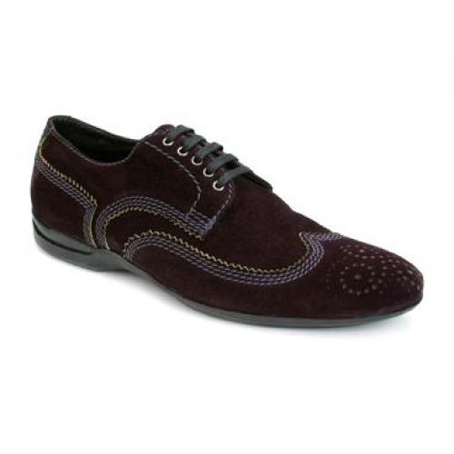 Bacco Bucci "Seabrook" Purple Genuine Old English Suede Shoes