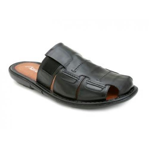 Bacco Bucci "Geeza" Black Genuine Soft Italian Calfskin Sandals