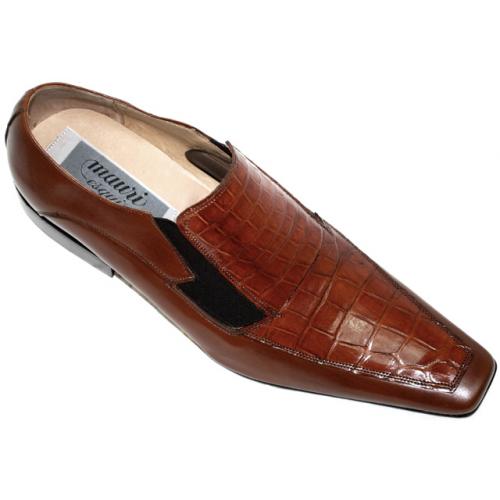 Mauri 0216 Cognac Genuine Alligator Loafer Shoes