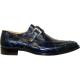 Mauri 514 Navy Genuine Genuine Alligator Monk Strap Shoes