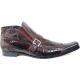 Mauri "Nominee" 42731 Hand Painted Wine Genuine Baby Crocodile / Ostrich Leg Shoes