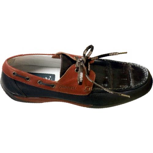 Mauri "Rowing" 9175 Dark Brown / Nutmeg Nappa Leather / Baby Crocodile Loafer Shoes