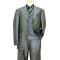 Extrema Black / Metallic Silver Grey Striped Super 120's Wool Vested Suit T69002 / 21