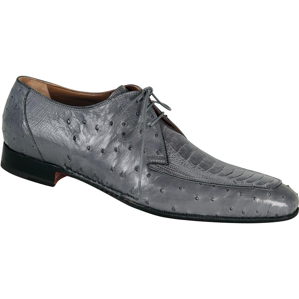 Mauri Club 1000 Grey Ostrich Leg Shoes | Upscale Menswear