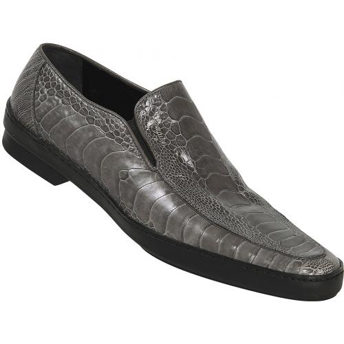 Mauri  "9149" Medium Grey Genuine Ostrich Leg Shoes