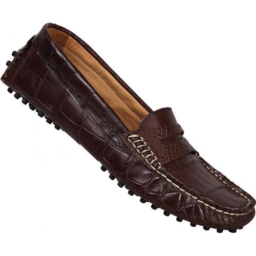 Mauri Ladies "9166" Soft Sport Rust Genuine Baby Alligator Loafer Shoes