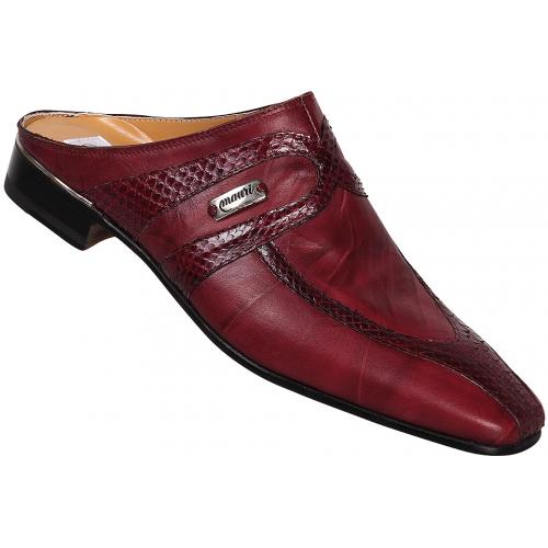 Mauri "2112" Burgundy Genuine Python / Calf Half Shoes