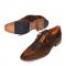 Mezlan "Kindle" Brown Genuine Ostrich / Deer Skin  Loafer Shoes