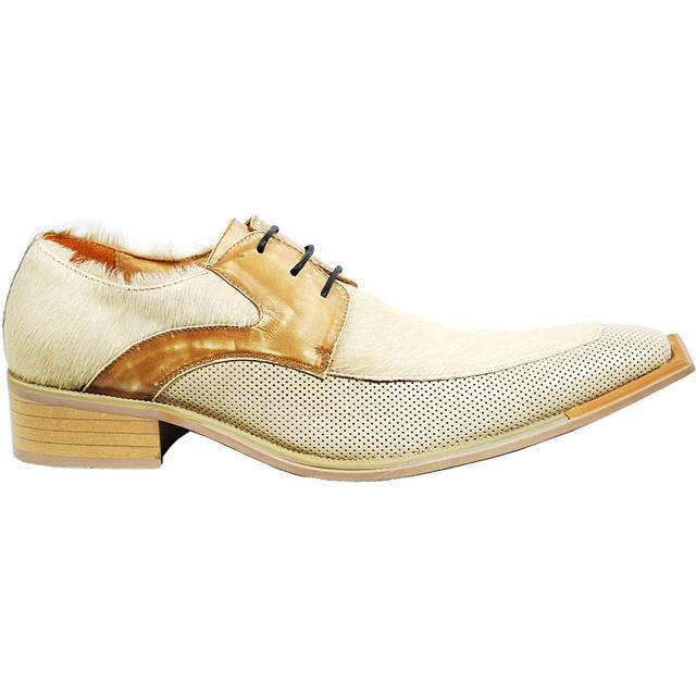 Fiesso Camel With Marbleized Pony Hair Genuine Leather Shoes FI6068 ...