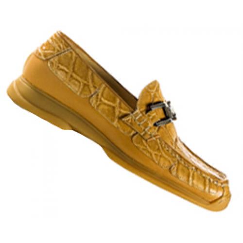 Mauri "1138" Mustard Genuine Alligator / Nappa Trimming Shoes.
