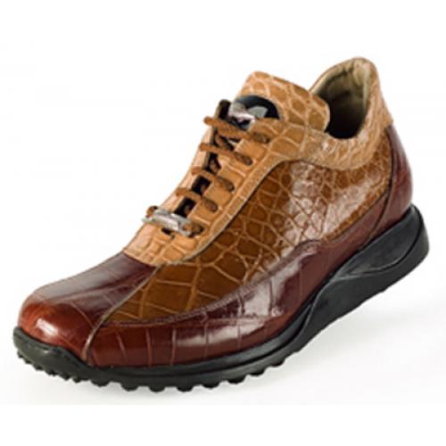Mauri "30400" Camel / Rust / Taupe All Over Genuine Alligator Sneakers