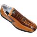 Mauri "8988" Gold / Cognac Genuine Hornback Crocodile Tail / Ostrich Sneakers
