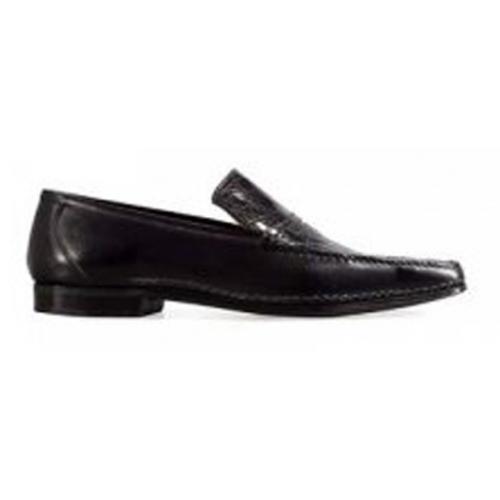 Mauri "0607 02" Black Genuine Crocodile Loafer Shoes