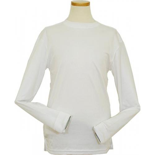 Daniel Ellissa White Tricot Dazzle 100% Polyester Long Sleeve Shirt TS08