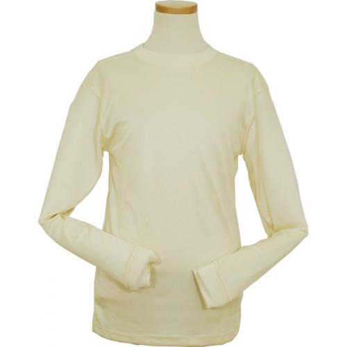 Daniel Ellissa Ivory Tricot Dazzle 100% Polyester Long Sleeve Shirt TS08