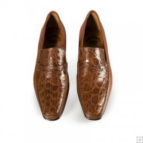 Mauri "0607 03" Honey Genuine Crocodile Loafer Shoes