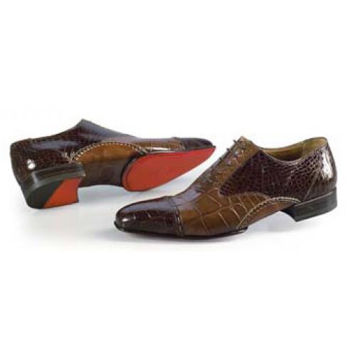 Mauri "2604" Sport Rust / Camel All Over Genuine Alligator Shoes