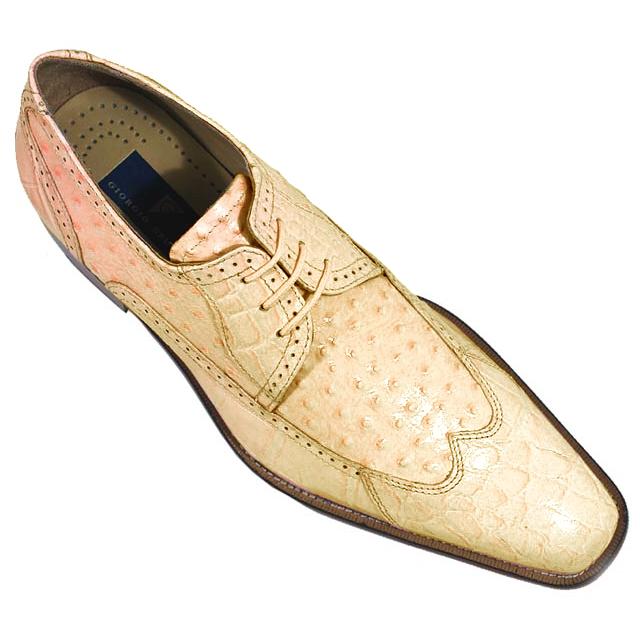 Giorgio Brutini Pink Alligator / Ostrich Print Shoes 210100-1 - $ ::  Upscale Menswear 