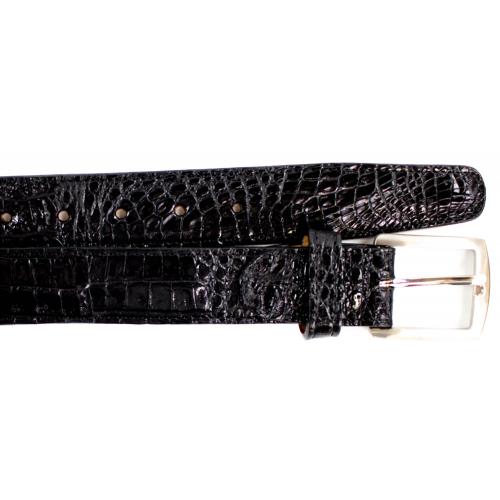 Belvedere 1999 Black All-Over Genuine Hornback Crocodile Belt