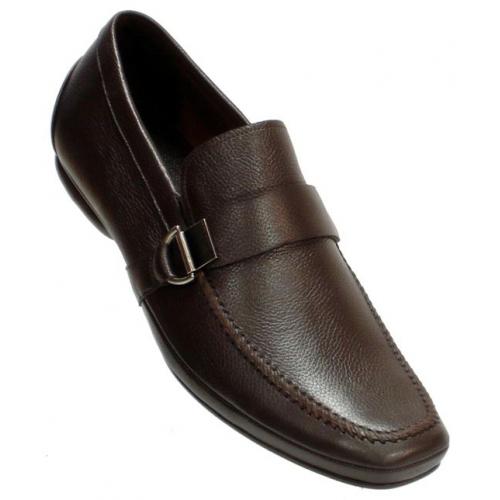 Encore By Fiesso Brown Genuine Leather Loafer Shoes FI3001