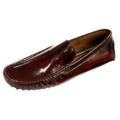 Encore By Fiesso Burgundy Genuine Patent Leather Loafer Shoes FI3006