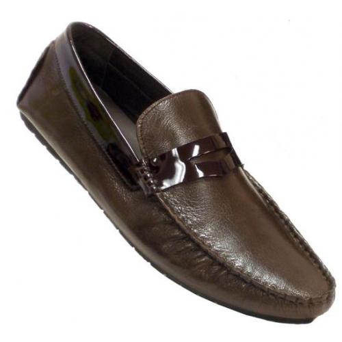 Encore By Fiesso Coffee Genuine Leather Loafer Shoes FI3013