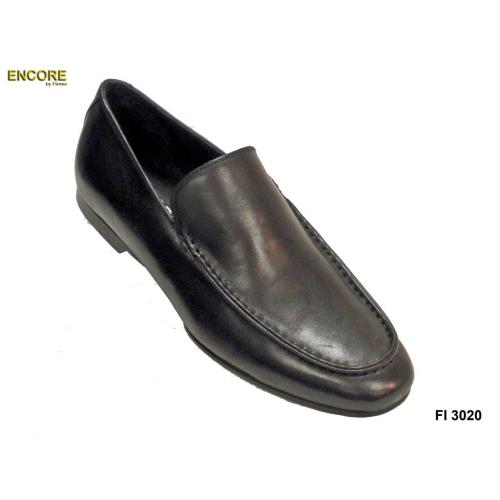 Encore By Fiesso Black Genuine Leather Loafer Shoes FI3020