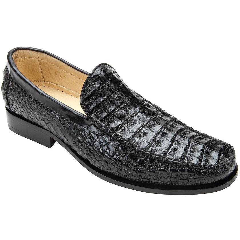 Belvedere Villa Black Genuine Crocodile Loafer Shoes 8012 - $519.90 ...
