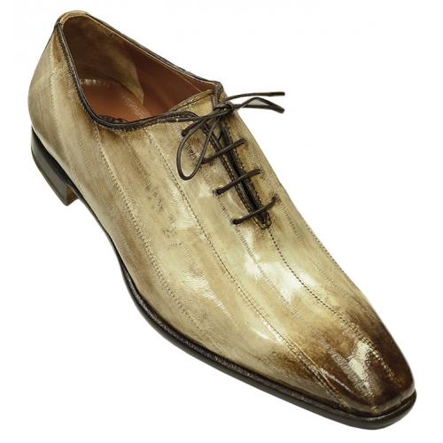 Mauri "Iconic" 1166 Hand Painted Dark Brown / Corn Genuine Eel Shoes