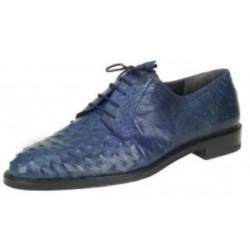 Mauri  "Demostene" 2581 Blue Genuine Ostrich Shoes