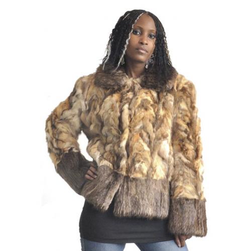 Winter Fur Ladies Natural Genuine Sable Jacket With Beaver Trimming  W12S12NA