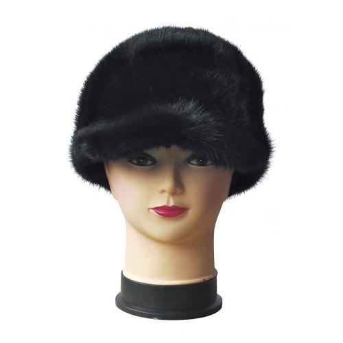 Winter Fur Unisex Black Genuine Mink baseball Cap W19H01BK