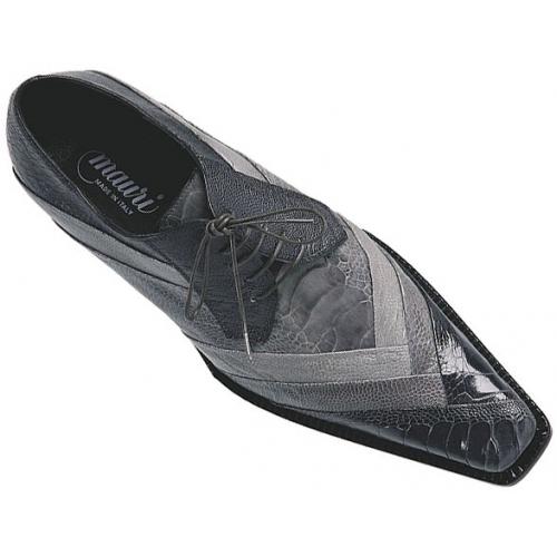 Mauri  "Cash" 44168 Dark Grey / Medium Grey / Light Grey Genuine All Over Ostrich Leg Shoes
