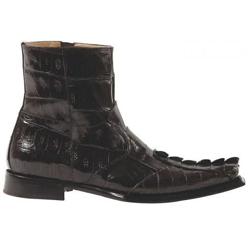 Mauri "Excelsior" 44167 Dark Brown Genuine All-Over Hornback Crocodile Boots