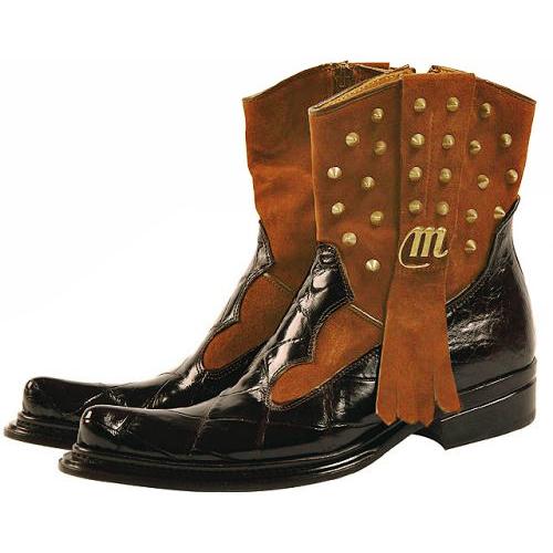 Mauri Ladies "Apache" 7552 Dark Brown Genuine Alligator / Suede Boots