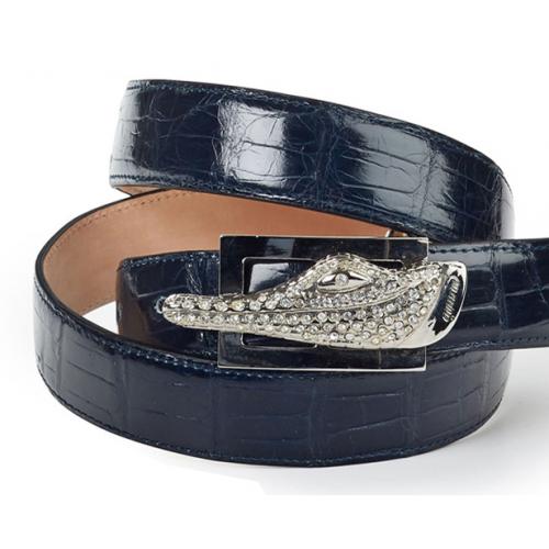 Mauri "0100/35" Wonder Blue Genuine Alligator Belt