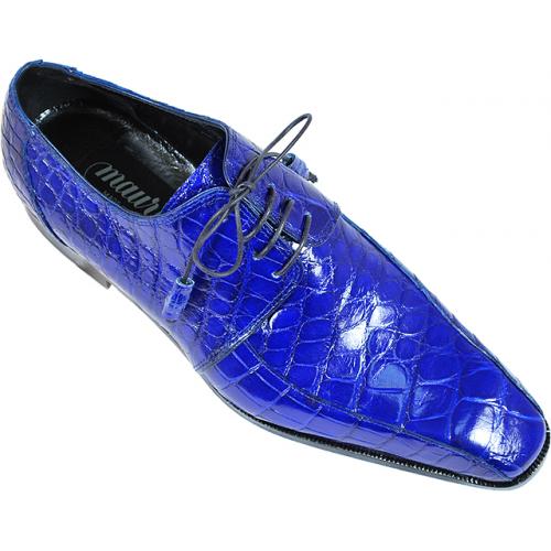 Mauri  "Gallery" 4301 Royal Blue Genuine Alligator Shoes.
