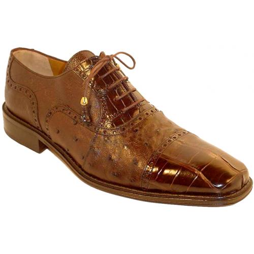 Ferrini 203/528 Chocolate Genuine Alligator / Ostrich Shoes