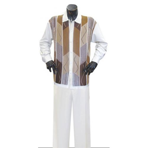 Michael Irvin Silver Button Front 2 PC Knitted Silk Blend Outfit #1103 -  $129.95 :: Upscale Menswear 