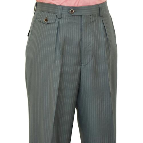 Extrema By Zanetti Grey With White Dual Pinstripes Super 140's Wool ...