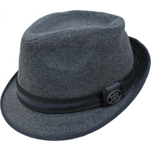 Dorfman Pacific Co. Charcoal Grey Wool Feel Fedora Dress Hat # MW-169